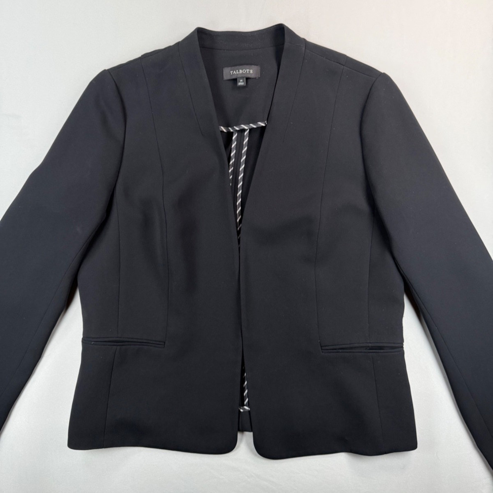Talbots Black Open-Front Blazer / Suit Jacket (Women's 14)
